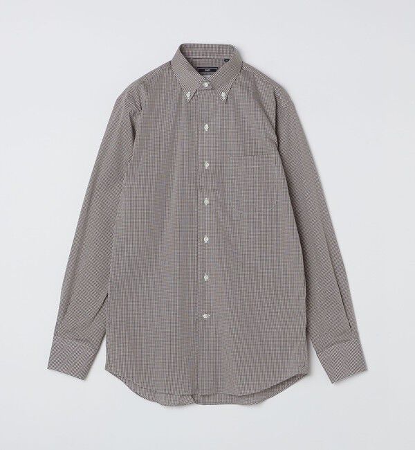 SHIPS「SHIPS: イージーアイロン ギンガムチェック イタリアンボタンダウンカラー シャツ」|シャツ・ブラウス|ブラウン