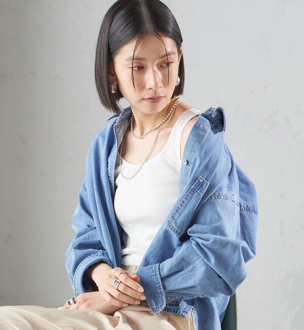 SHIPS for women「《一部追加予約》オーガニック コットン 2WAY リブ タンクトップ」|タンクトップ|