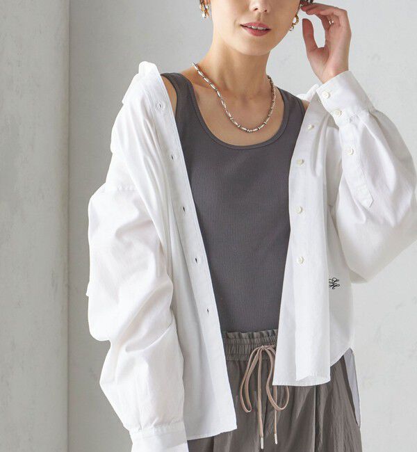 SHIPS for women「《一部追加予約》オーガニック コットン 2WAY リブ タンクトップ」|タンクトップ|ダークグレー