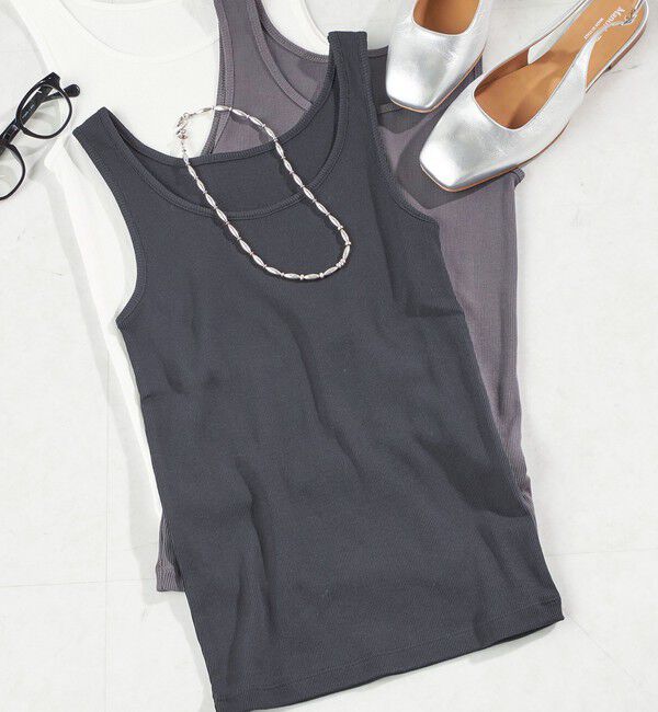 SHIPS for women「《一部追加予約》オーガニック コットン 2WAY リブ タンクトップ」|タンクトップ|