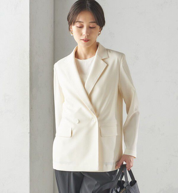 SHIPS for women「〈手洗い可能〉ツイル ダブル ジャケット（セットアップ対応）」|テーラードジャケット|