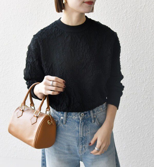 SHIPS any「【WEB限定】SHIPS any:〈手洗い可能〉ジャカード バンピー クルーネック プルオーバー」|ニット・セーター|