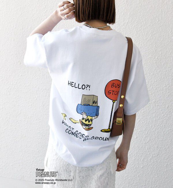 SHIPS any「SHIPS any: SNOOPY コラボ NOT THERE グラフィック バック プリント Tシャツ◇」|Tシャツ・カットソー|ライトホワイト