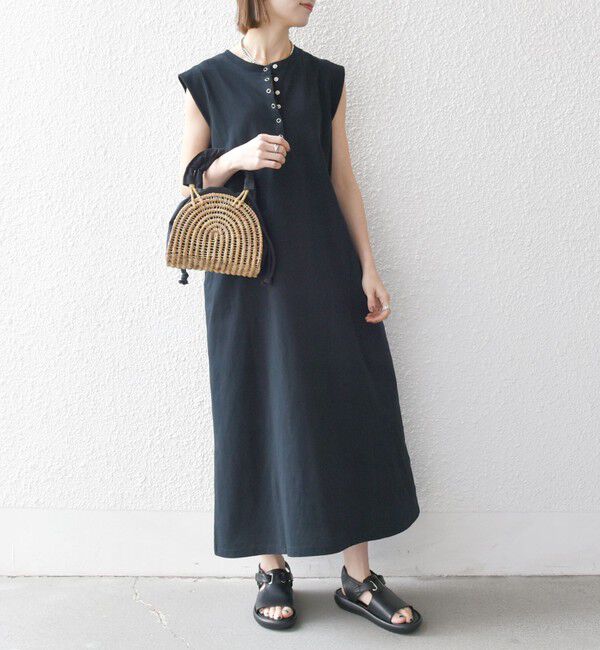 SHIPS any「SHIPS any:〈洗濯機可能〉USAコットン ヘンリーネック Aライン ワンピース」|ワンピース|