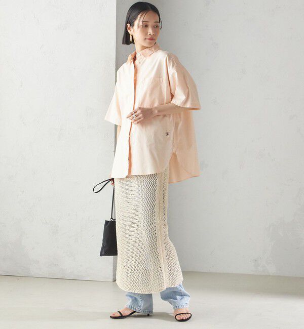 SHIPS for women「〈洗濯機可能〉オックス 刺繍 ショート スリーブ シャツ」|シャツ・ブラウス|