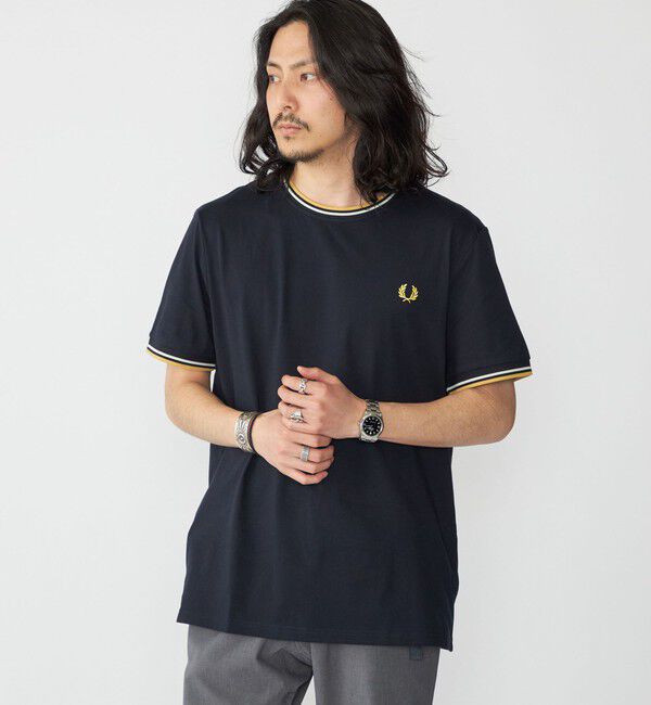 SHIPS「FRED PERRY: M1588 TWIN TIPPED Tシャツ」|Tシャツ・カットソー|ネイビー