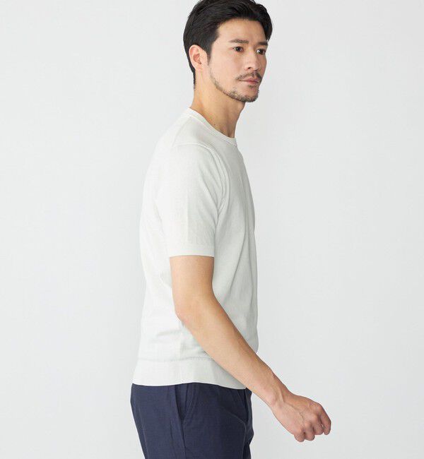 SHIPS「SHIPS: ICE COTTON クルーネック ショートスリーブ ニットTシャツ」|Tシャツ・カットソー|