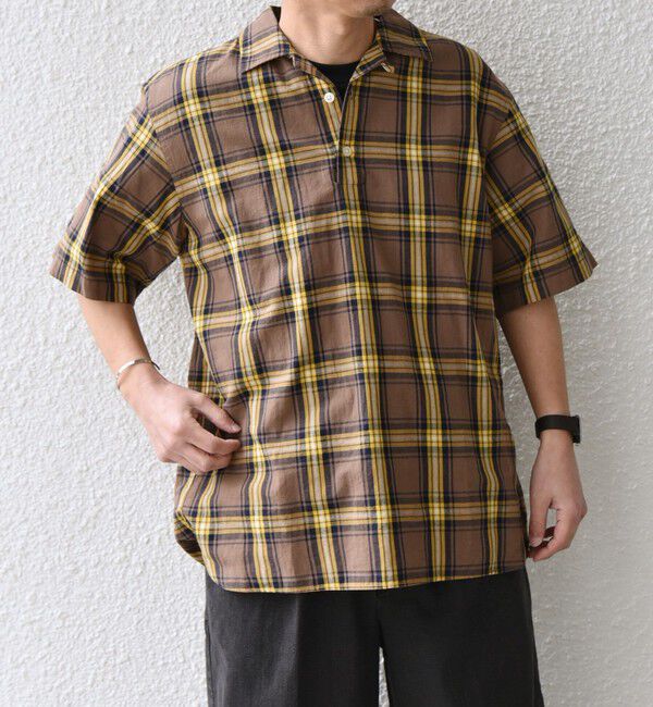 SHIPS any「SHIPS any:〈洗濯機可能〉コットン/リネン チェック オープンカラー プルオーバー シャツ◇」|シャツ・ブラウス|