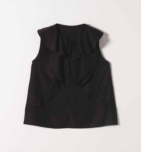 SHIPS any「SHIPS any:〈洗濯機可能〉グロッシー ラッフル フリル ノースリーブ ブラウス」|シャツ・ブラウス|