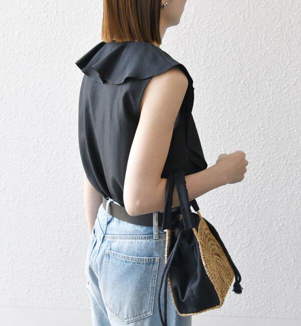 SHIPS any「SHIPS any:〈洗濯機可能〉グロッシー ラッフル フリル ノースリーブ ブラウス」|シャツ・ブラウス|