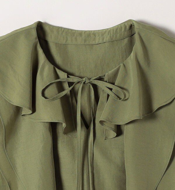 SHIPS any「SHIPS any:〈洗濯機可能〉グロッシー ラッフル フリル ノースリーブ ブラウス」|シャツ・ブラウス|