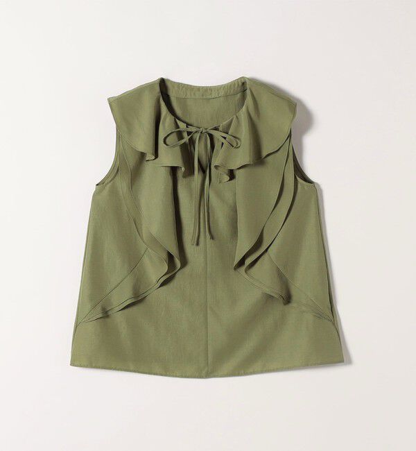 SHIPS any「SHIPS any:〈洗濯機可能〉グロッシー ラッフル フリル ノースリーブ ブラウス」|シャツ・ブラウス|