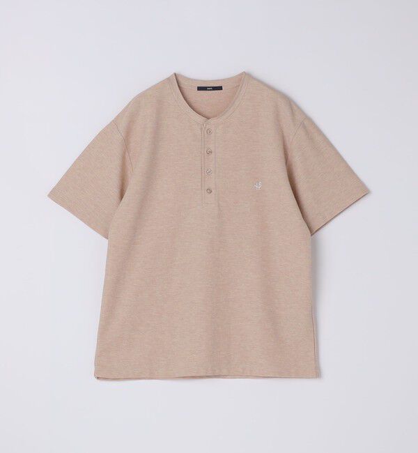 SHIPS「【WEB限定】SHIPS: メランジ カノコ ヘンリーネック Tシャツ (半袖)」|Tシャツ・カットソー|