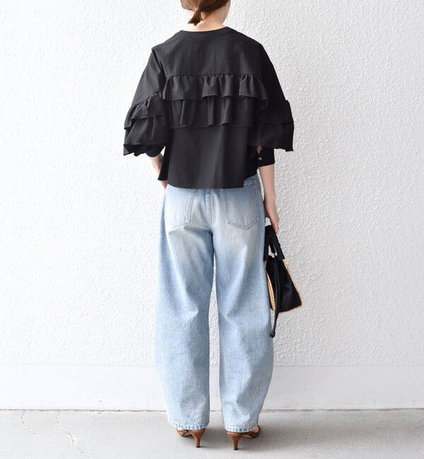 SHIPS any「SHIPS any:〈洗濯機可能〉ボイル フリル バンドカラー シャツ ブラウス 2」|シャツ・ブラウス|