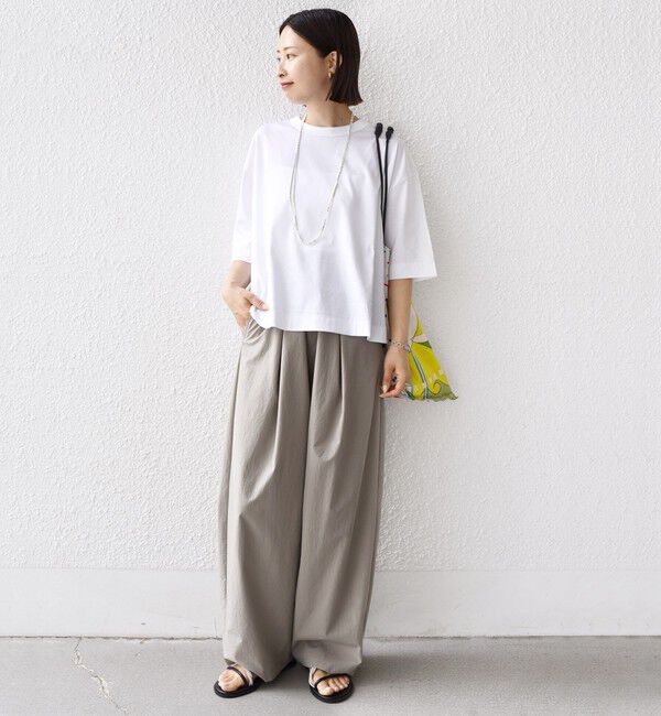 SHIPS for women「ワンポイント 刺繍 スムース ワイド TEE」|Tシャツ・カットソー|