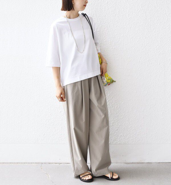 SHIPS for women「ワンポイント 刺繍 スムース ワイド TEE」|Tシャツ・カットソー|