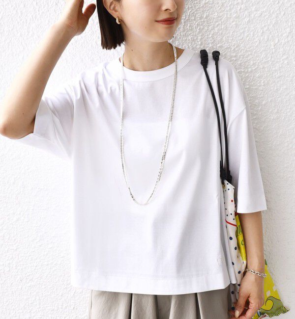 SHIPS for women「ワンポイント 刺繍 スムース ワイド TEE」|Tシャツ・カットソー|