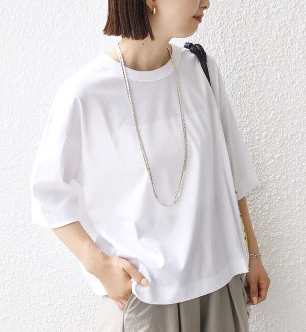 SHIPS for women「ワンポイント 刺繍 スムース ワイド TEE」|Tシャツ・カットソー|