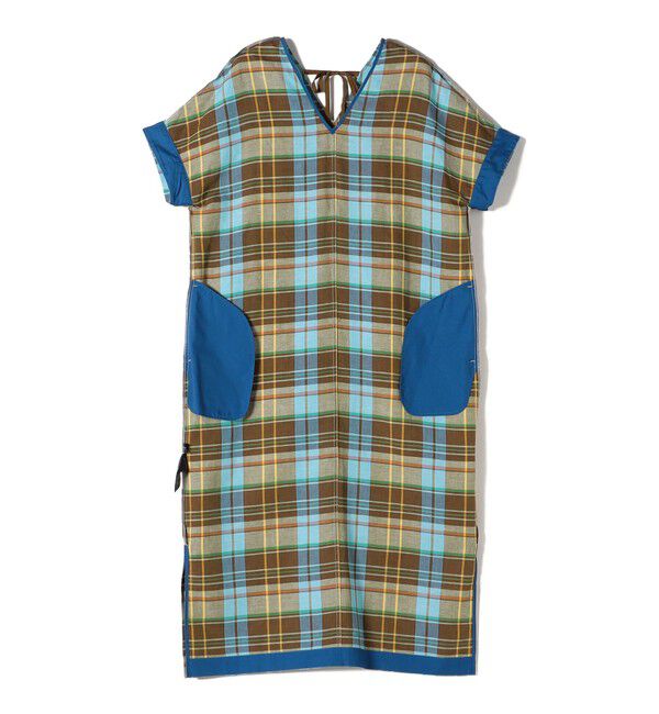 SHIPS for women「SHIPS Primary Navy Label:〈手洗い可能〉カラー マドラス サック ワンピース」|ワンピース|