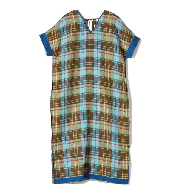 SHIPS for women「SHIPS Primary Navy Label:〈手洗い可能〉カラー マドラス サック ワンピース」|ワンピース|