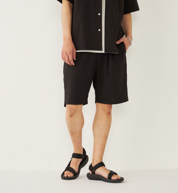 SHIPS Colors 「SHIPS Colors:〈接触冷感・吸水速乾・洗濯機可能〉ライト サッカー イージー ショーツ」|その他|ブラック