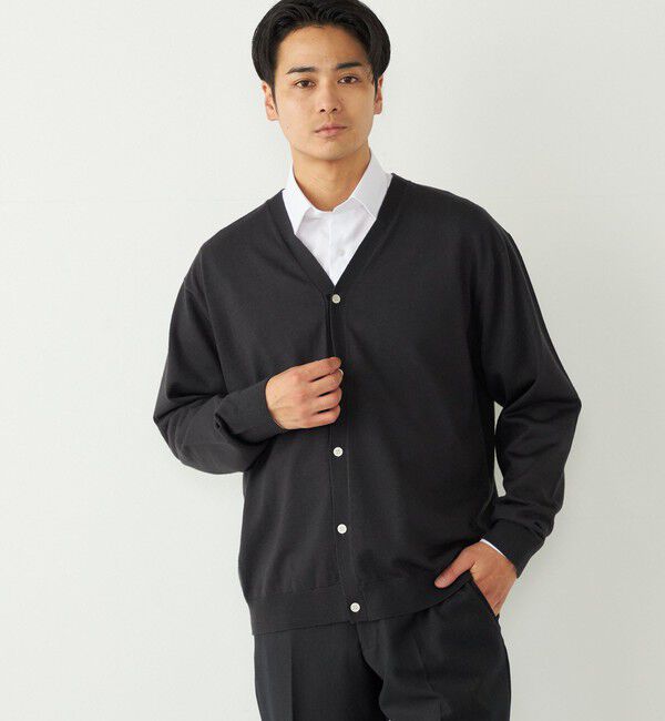SHIPS Colors 「SHIPS Colors:〈手洗い可能〉アンチピリング 12ゲージ カーディガン」|カーディガン|ダークグレー