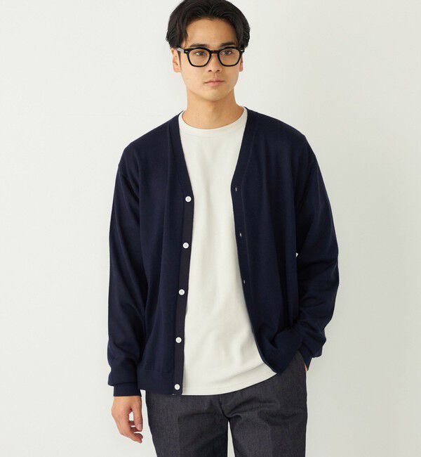 SHIPS Colors 「SHIPS Colors:〈手洗い可能〉アンチピリング 12ゲージ カーディガン」|カーディガン|ネイビー