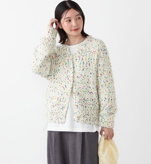 SHIPS Colors 「SHIPS Colors:〈手洗い可能〉カラー ネップ ニットカーディガン◇」|カーディガン|オフホワイト