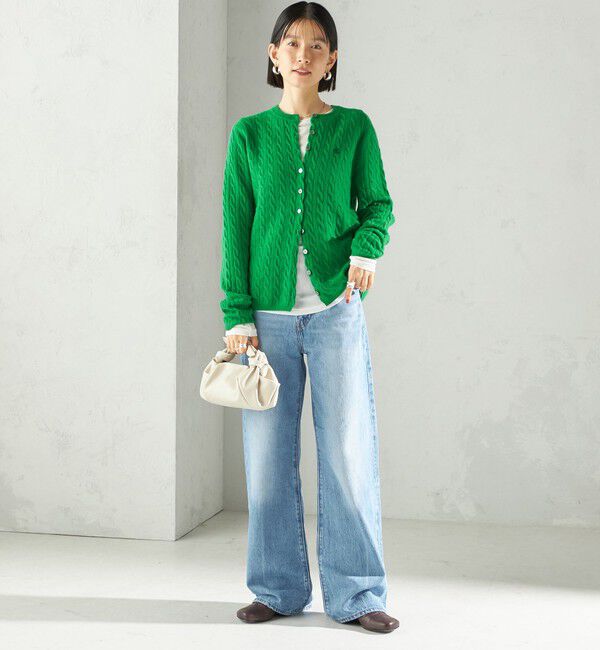 SHIPS for women「カシミヤ 細 ケーブル クルーネック カーディガン」|カーディガン|