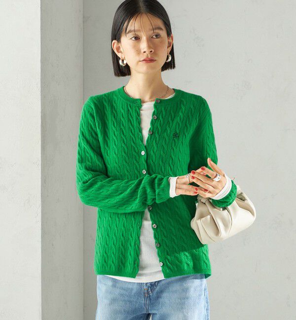 SHIPS for women「カシミヤ 細 ケーブル クルーネック カーディガン」|カーディガン|