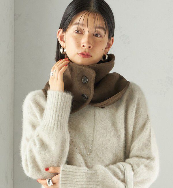 SHIPS for women「〈手洗い可能〉ボア フリース リバーシブル ネックウォーマー」|スヌード|ブラウン