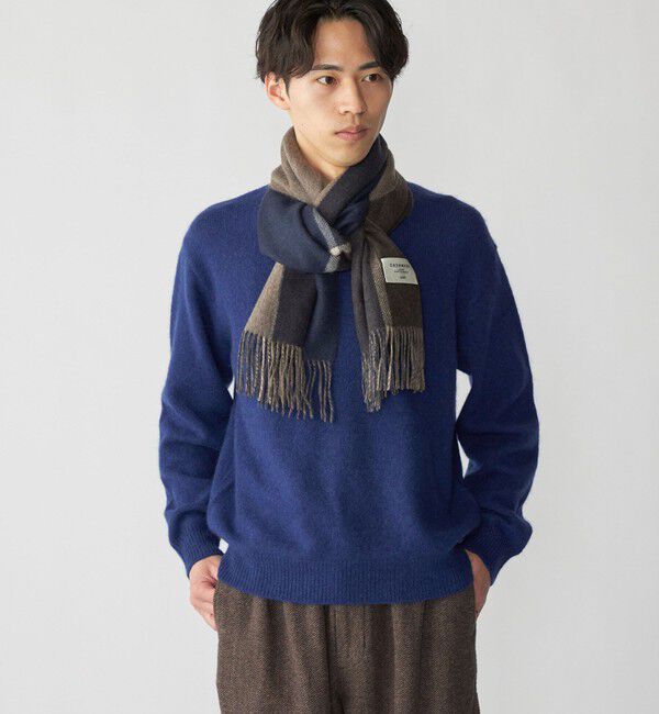 SHIPS「SHIPS: カシミヤ ダブルフェイス パネル マフラー」|マフラー|