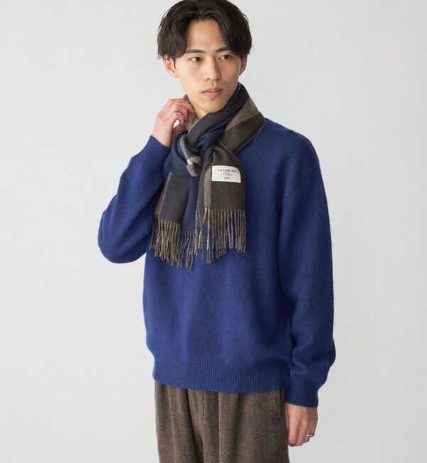 SHIPS「SHIPS: カシミヤ ダブルフェイス パネル マフラー」|マフラー|