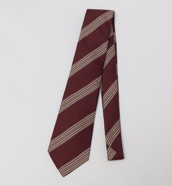 SHIPS「Puccini: シルク アムンゼン ストライプ ネクタイ」|ネクタイ・蝶ネクタイ|ワイン