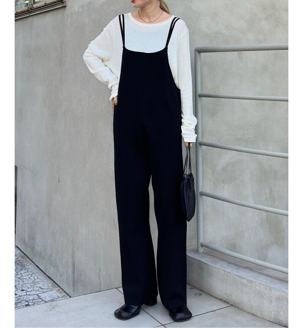 OUTDOOR PRODUCTS Usual Things「ニットオールインワン」|オールインワン|ブラック