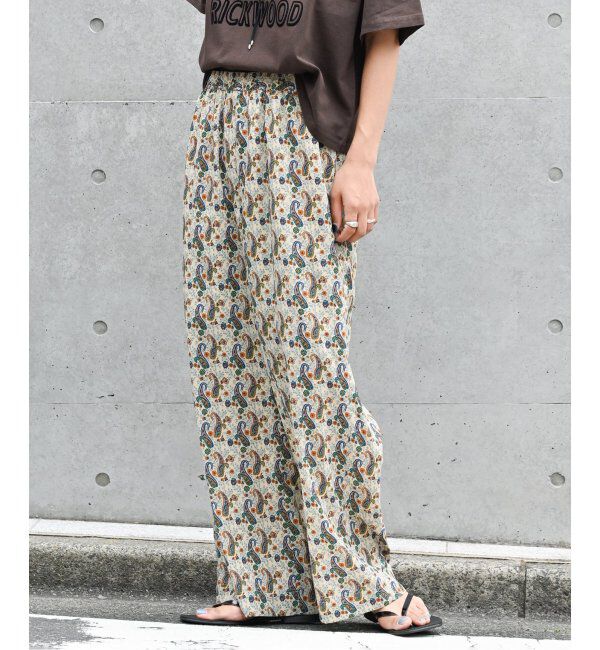 OUTDOOR PRODUCTS Usual Things「ペイズリープリントイージーパンツ セットアップ対応可」|スラックス|