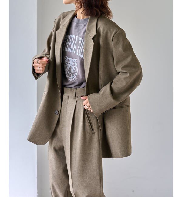 OUTDOOR PRODUCTS Usual Things「PEメランジ2Bジャケット セットアップ対応」|テーラードジャケット|