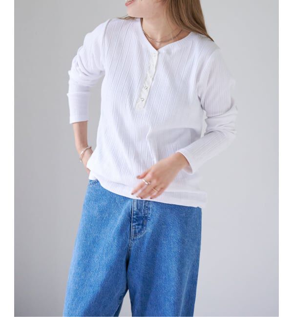 OUTDOOR PRODUCTS Usual Things「リブヘンリーネックTEE」|Tシャツ・カットソー|ホワイト