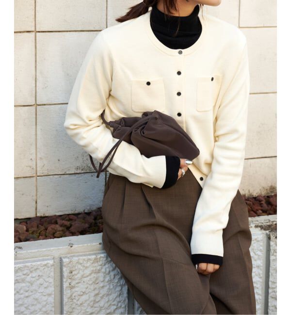 OUTDOOR PRODUCTS Usual Things「≪予約≫コットンスムースポケットコンパクトカーディガン」|カーディガン|ナチュラル