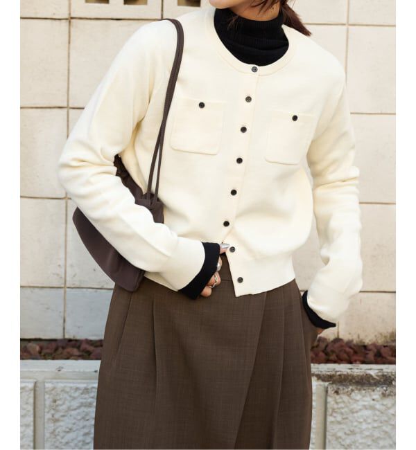 OUTDOOR PRODUCTS Usual Things「≪予約≫コットンスムースポケットコンパクトカーディガン」|カーディガン|