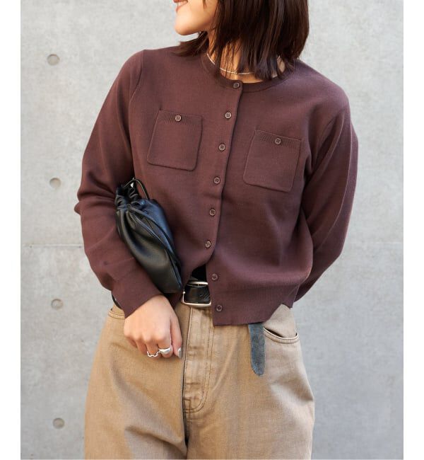 OUTDOOR PRODUCTS Usual Things「≪予約≫コットンスムースポケットコンパクトカーディガン」|カーディガン|