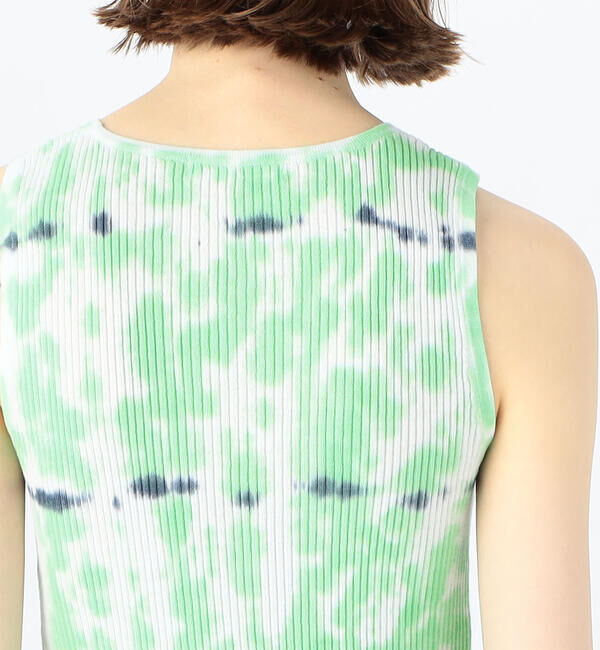 MACPHEE「コットンナイロンリブタイダイプリント ノースリーブプルオーバー」|ニット・セーター|