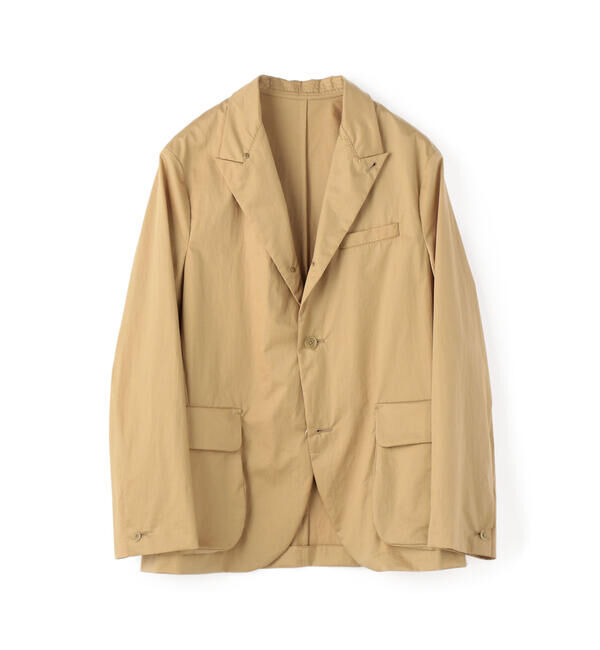 TOMORROWLAND MENS「コットンポプリン ピークドラペルシングルブレステッド3Bジャケット」|テーラードジャケット|43 ベージュ