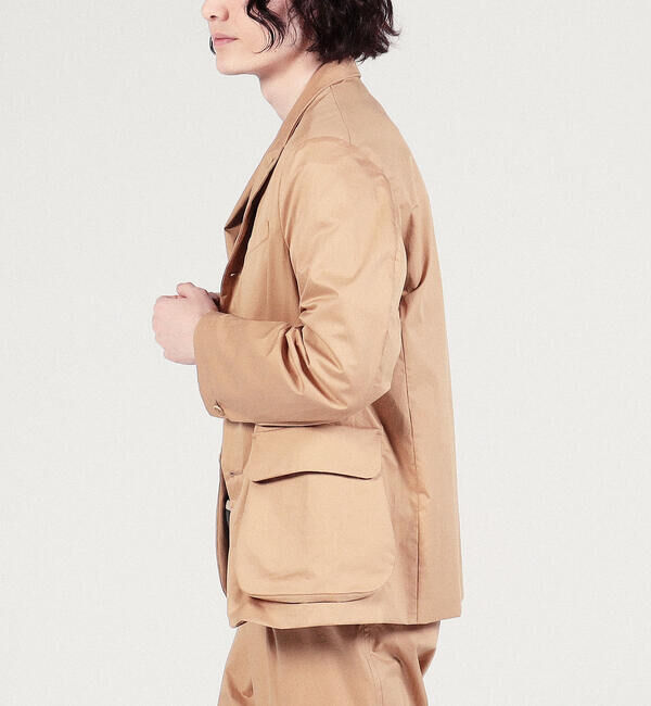 TOMORROWLAND MENS「コットンポプリン ピークドラペルシングルブレステッド3Bジャケット」|テーラードジャケット|