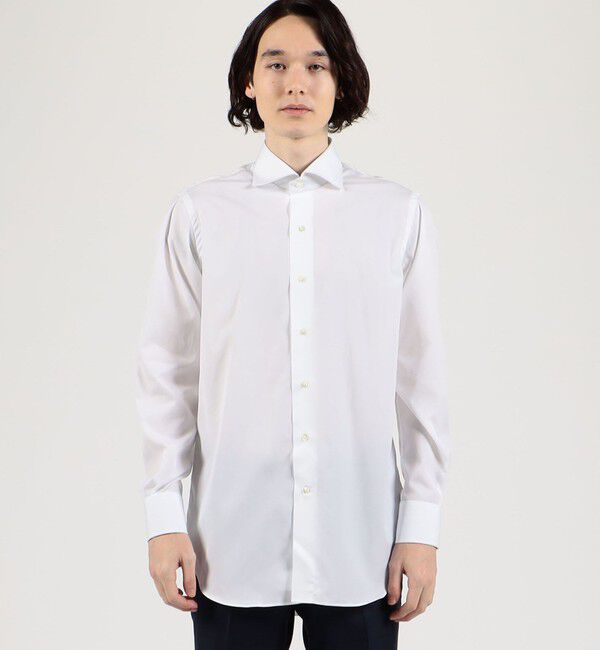 TOMORROWLAND MENS「120/2スーピマコットンブロード ワイドスプレッドカラーシャツ」|シャツ・ブラウス|