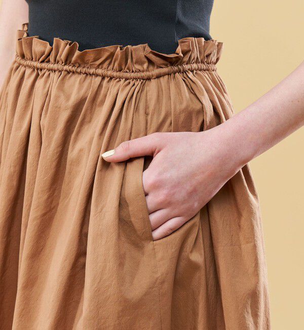 DES PRES「コットンシルクタイプライター ギャザースカート」|スカート|