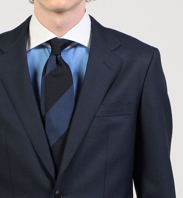 TOMORROWLAND MENS「Super100'sウール グレンチェック シングルブレステッド2Bジャケット」|テーラードジャケット|