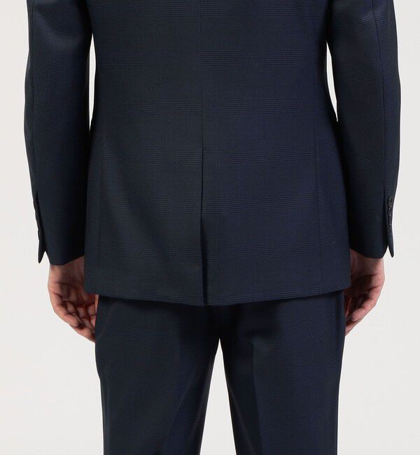 TOMORROWLAND MENS「Super100'sウール グレンチェック シングルブレステッド2Bジャケット」|テーラードジャケット|