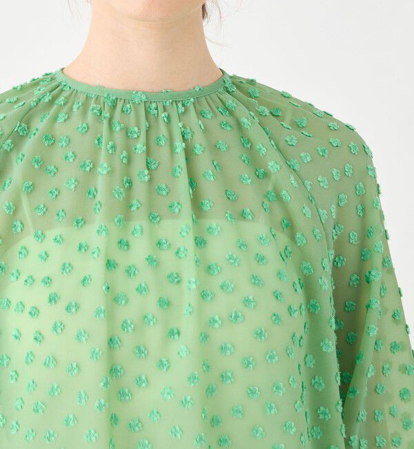 Ballsey「ドットフラワージャカード ボリュームギャザープルオーバー」|シャツ・ブラウス|