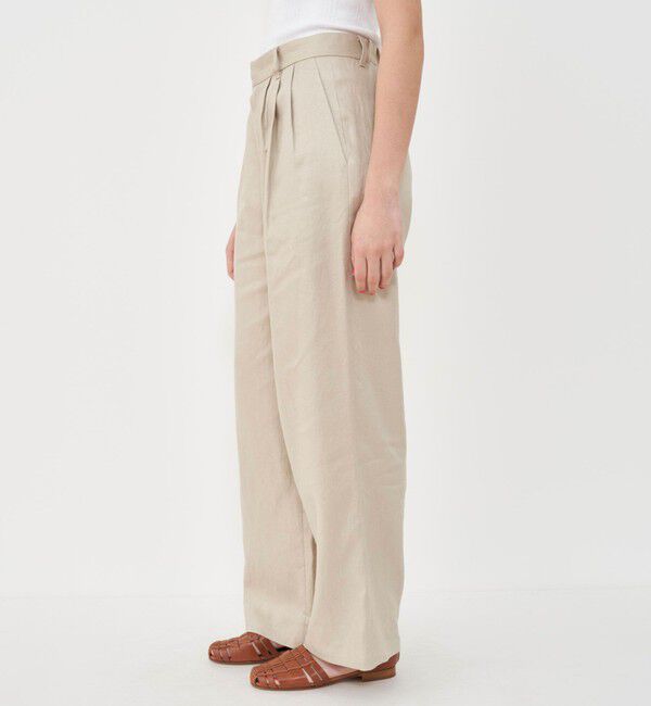GALERIE VIE「サルファーリネン タックワイドパンツ」|スラックス|